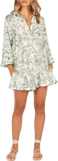 Elsa Floral Print Long Sleeve Romper | Nordstrom