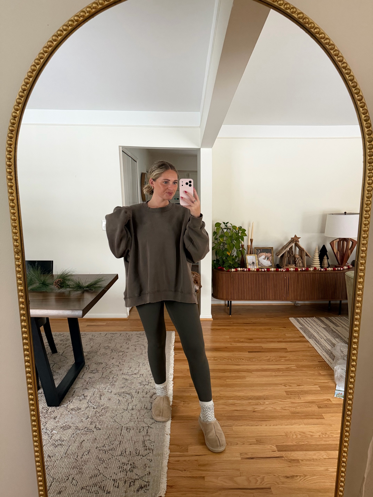 The comfiest outfit that I have in repeat every week! Wearing an XL Tall in sweatshirt, size 8 in leggings and if you are between sizes in slippers size up! 

#LTKActive #LTKsalealert #LTKstyletip