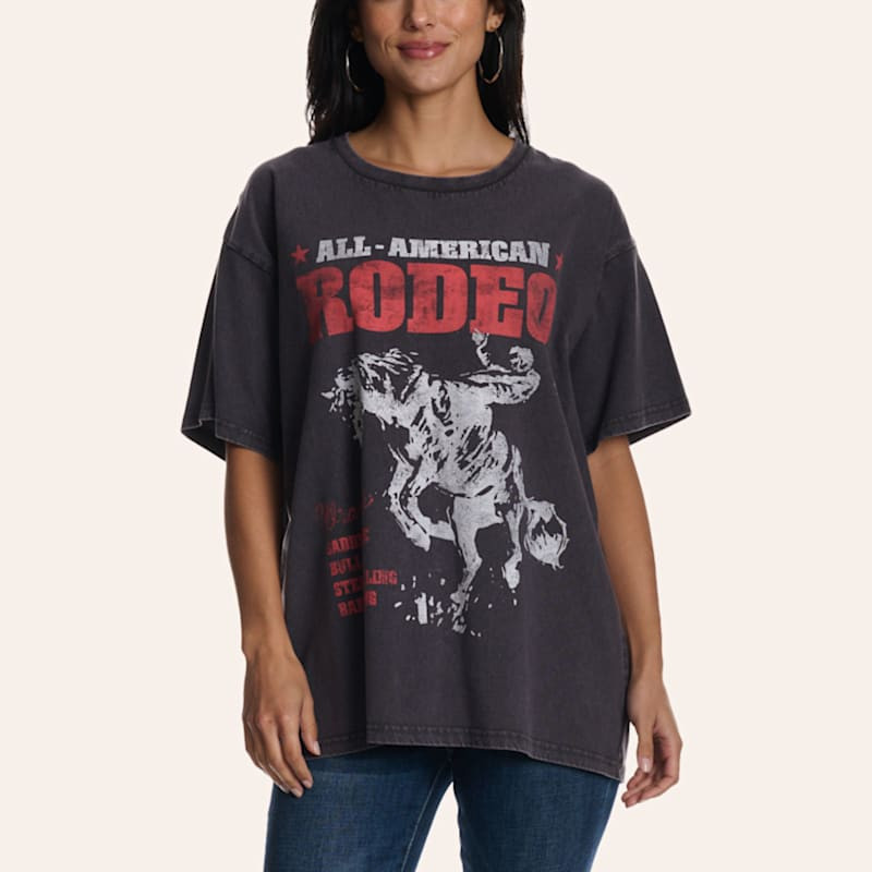 Wrangler Women's Black All American Rodeo Graphic T-Shirt | Cavender's