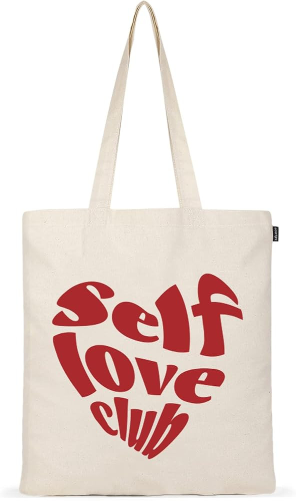 Ecoright Aesthetic Canvas Tote Bag for Women, Reusable Cotton Tote Bag for School, Grocery, Shopp... | Amazon (US)