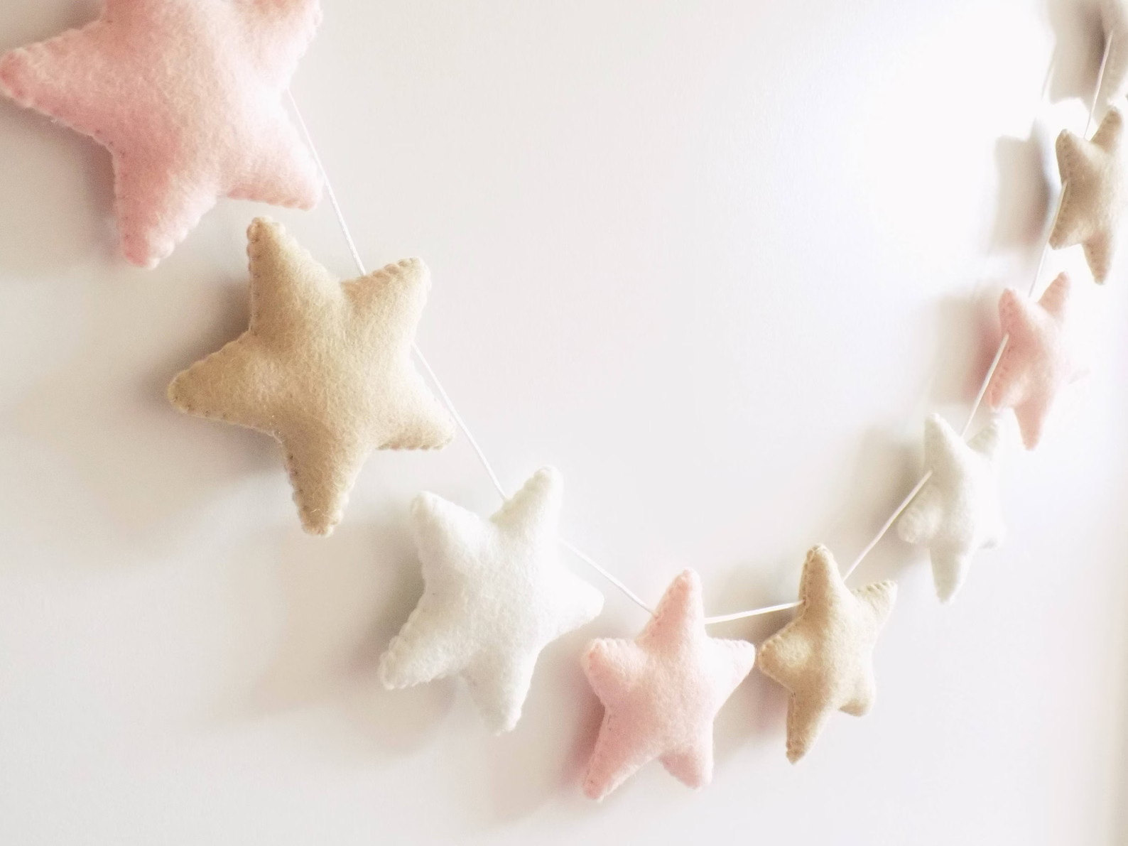 Blush pink felt star garland, pink nursery garland, star garland, felt star garland | Etsy (US)