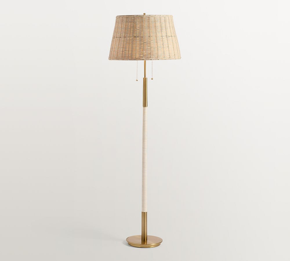 Reese Rattan Floor Lamp (53") | Pottery Barn (US)