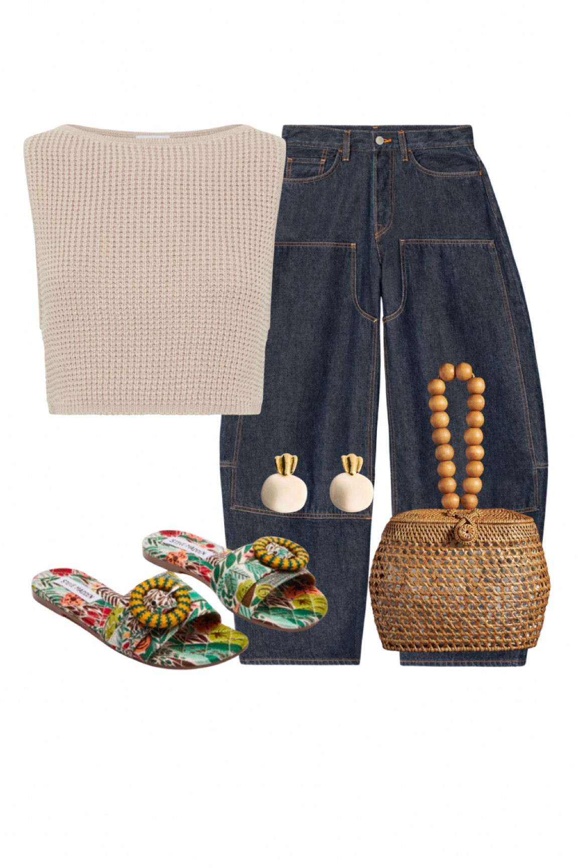 Boho look with barrel jeans, knit crop top, Rattan Beaded Bucket Bag and accessories  #outfitlooks #styleinspo #fashion #fashionstyle #outfitinspo #stylist #ootd #outfitinspiration #outfitoftheday #outfitideas #zara #fashionblogger #dailyinspiration #fashionlover #styleblogger #fashiongram #explorepage #trend #personalstylist #datenight #chic #waystostyle #howtostyle #waystowear #fashiontips #womensfashion #winter #springoutfit #springfashion #LTKFashionMonth #LTKspring

#LTKStyleTip #LTKU
