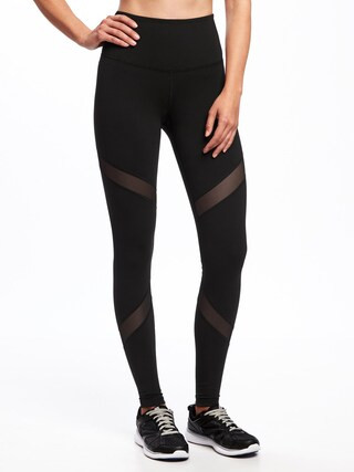 High-Rise Mesh-Panel Leggings for Women | Old Navy US