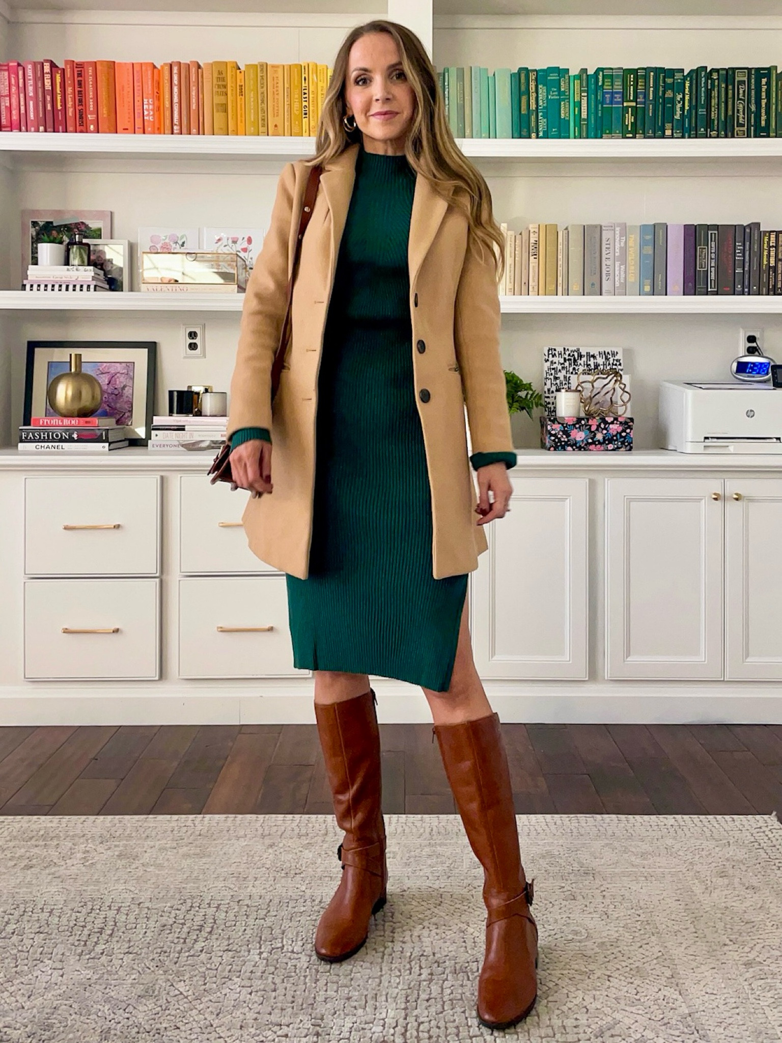 @walmart sweater dress + tan coat + tall boots for wedding guest + office work wear #WalmartPartner

#LTKwedding #LTKSeasonal #LTKworkwear