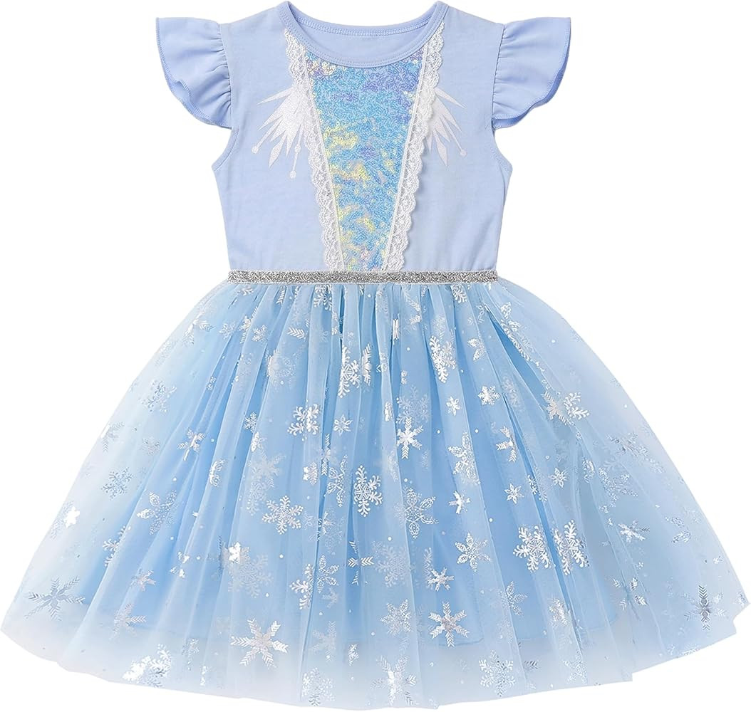 Princess Dress for Toddler Girls Sleeveless Ruffle Sleeve Tulle Dresses Casual Summer Outfit for ... | Amazon (US)