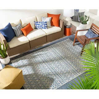 Elpida Indoor/ Outdoor Moroccan Stripe Area Rug - 12' x 15' - Black | Bed Bath & Beyond
