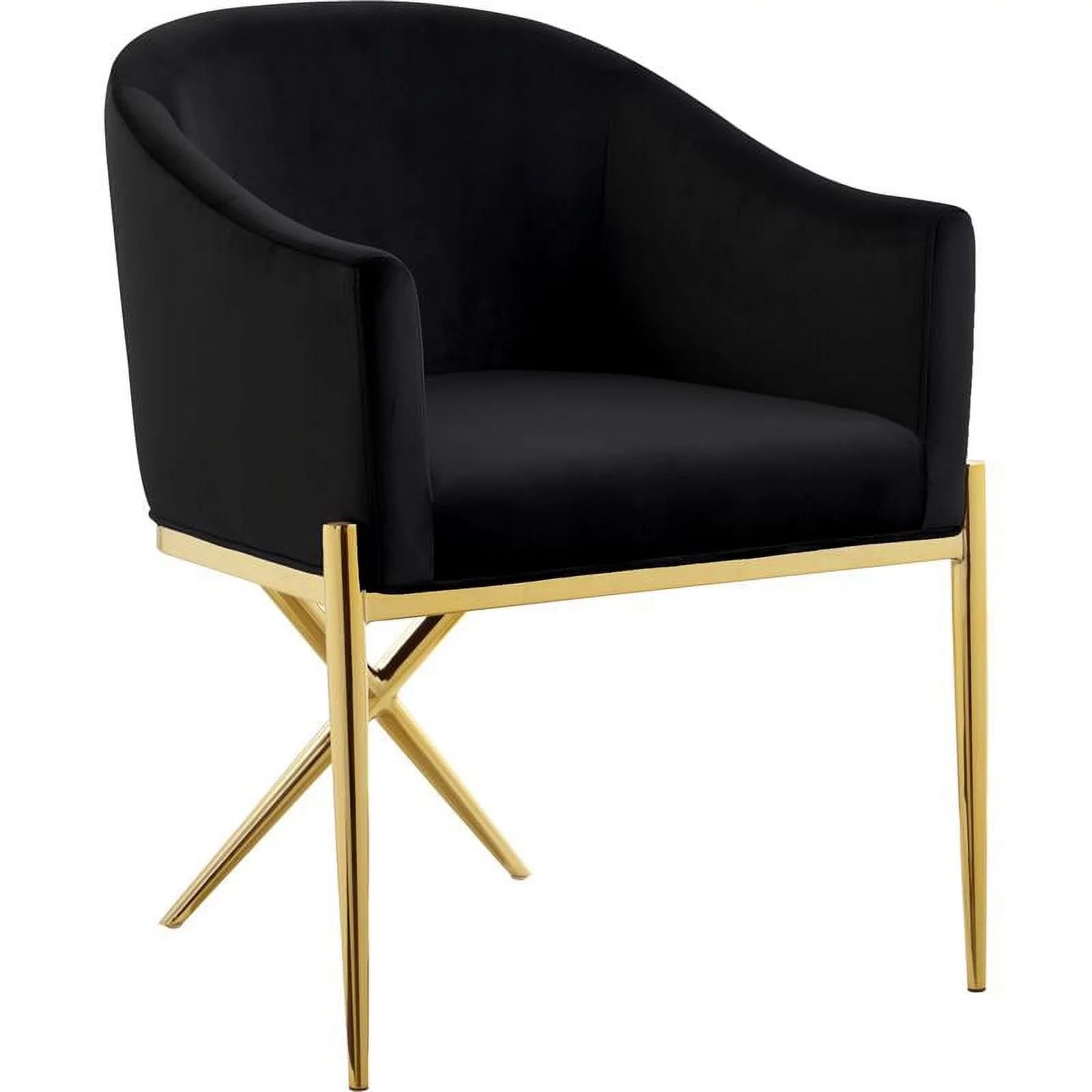 Meridian Furniture Xavier Modern 19.5"H Velvet Dining Chair in Black | Walmart (US)