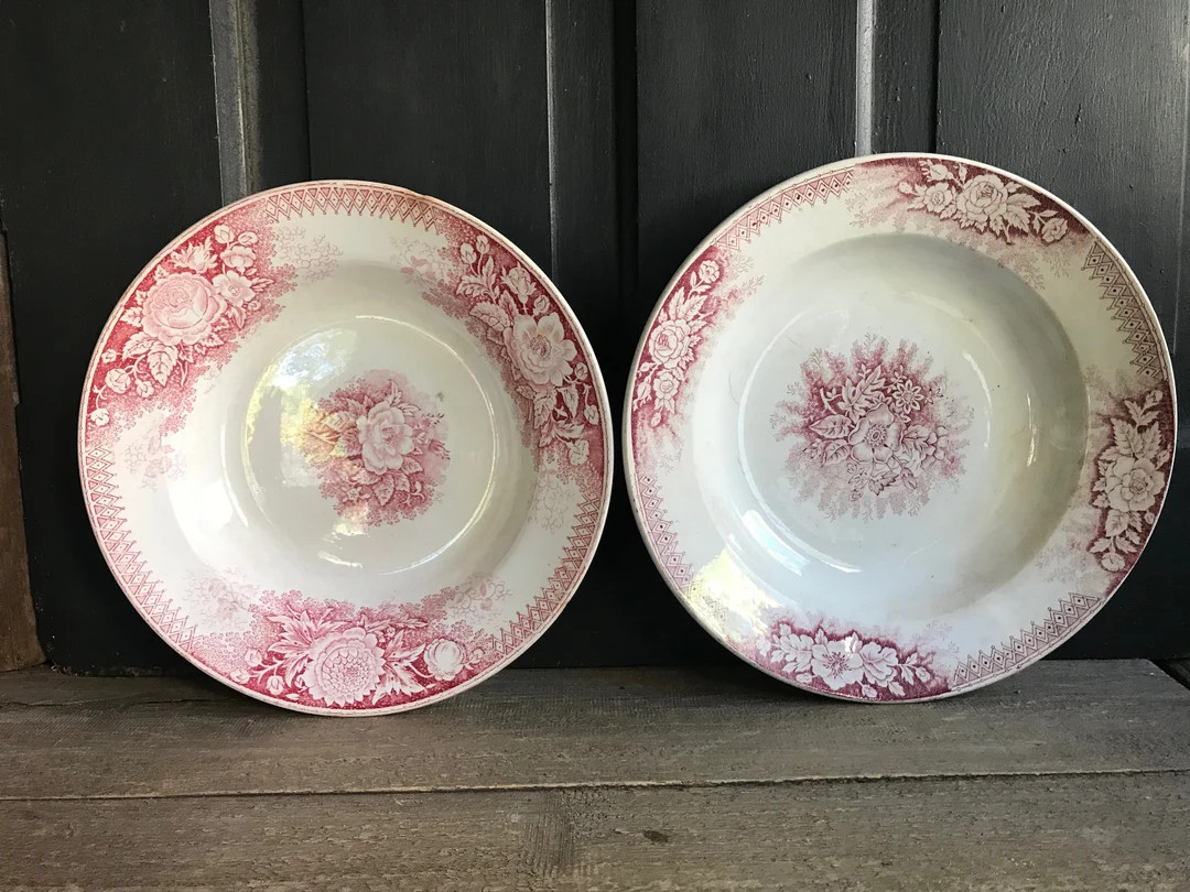 1 French Faïence Bowl Plate, Floral Jardiniere Pattern, Sarreguemines, Hamage St Armand Nord Ear... | Etsy (US)