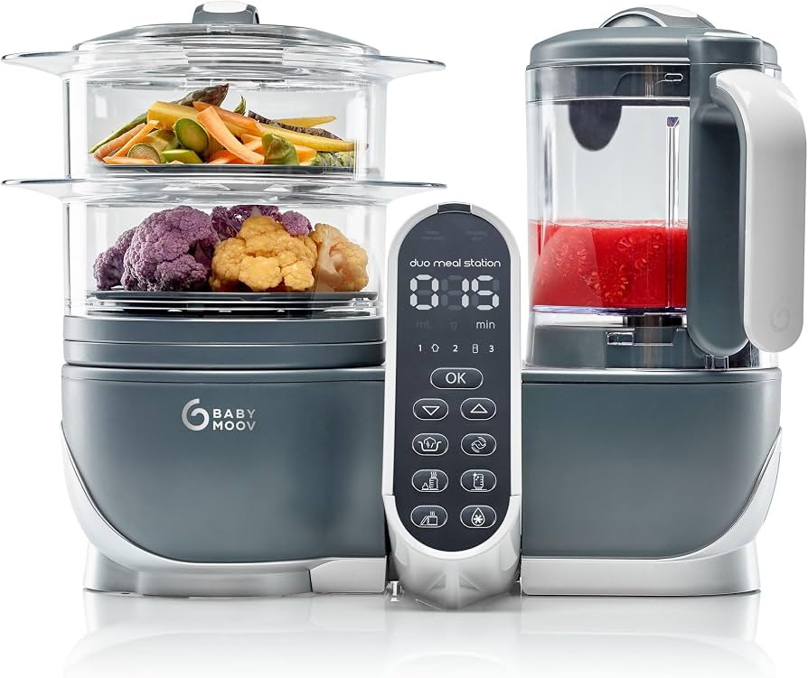 Amazon.com: Babymoov Duo Meal Station Grey: Multi-Speed Baby Food Maker Steamer and Puree Blender... | Amazon (US)