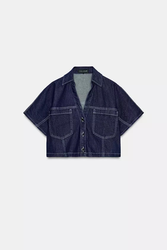 Z1975 SHORT DENIM SHIRT | Zara UK