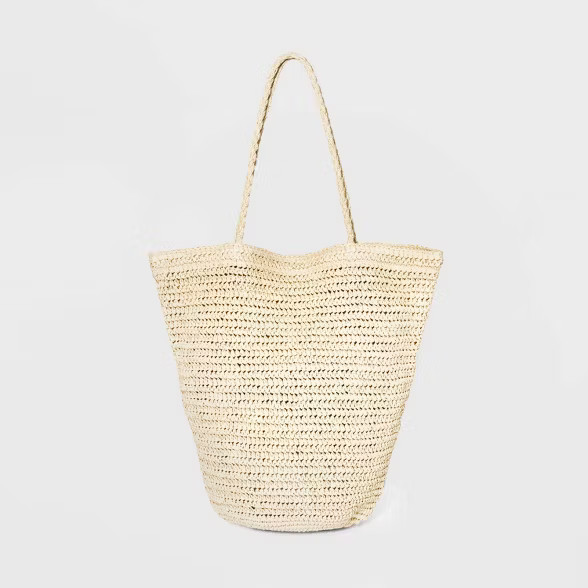 Striped Straw Shopper Tote Handbag - Universal Thread™ | Target