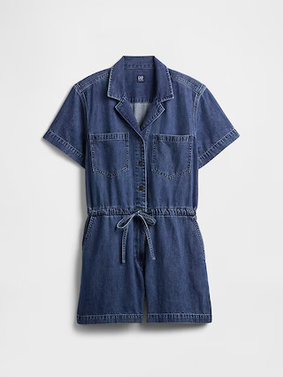 Relaxed Twill Utility Romper | Gap Factory