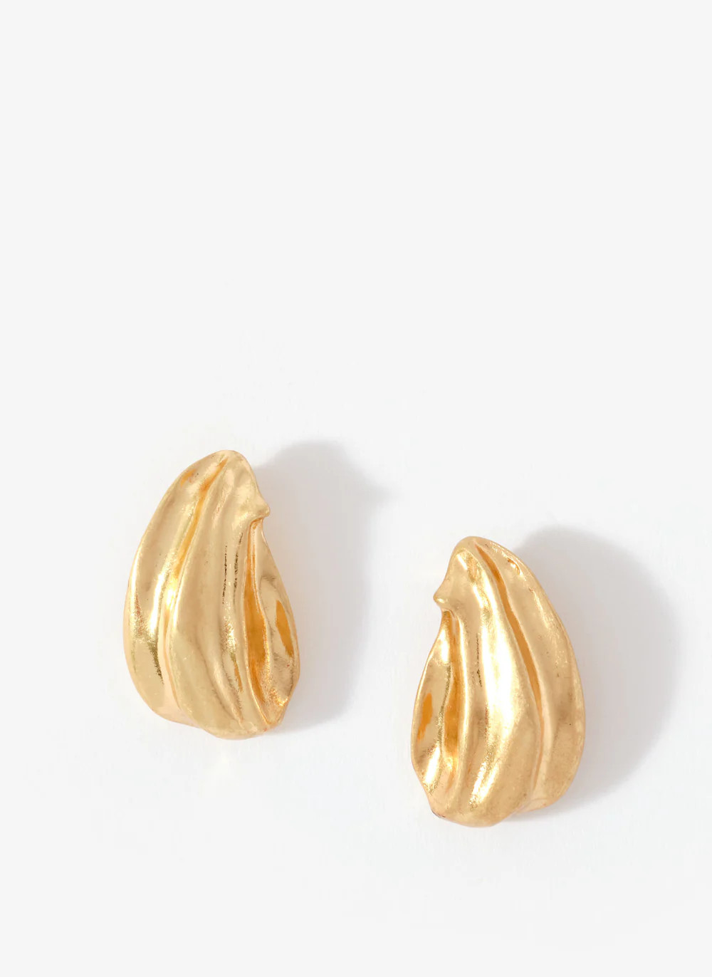 Gold Tone Textured Stud Earrings | Mint Velvet