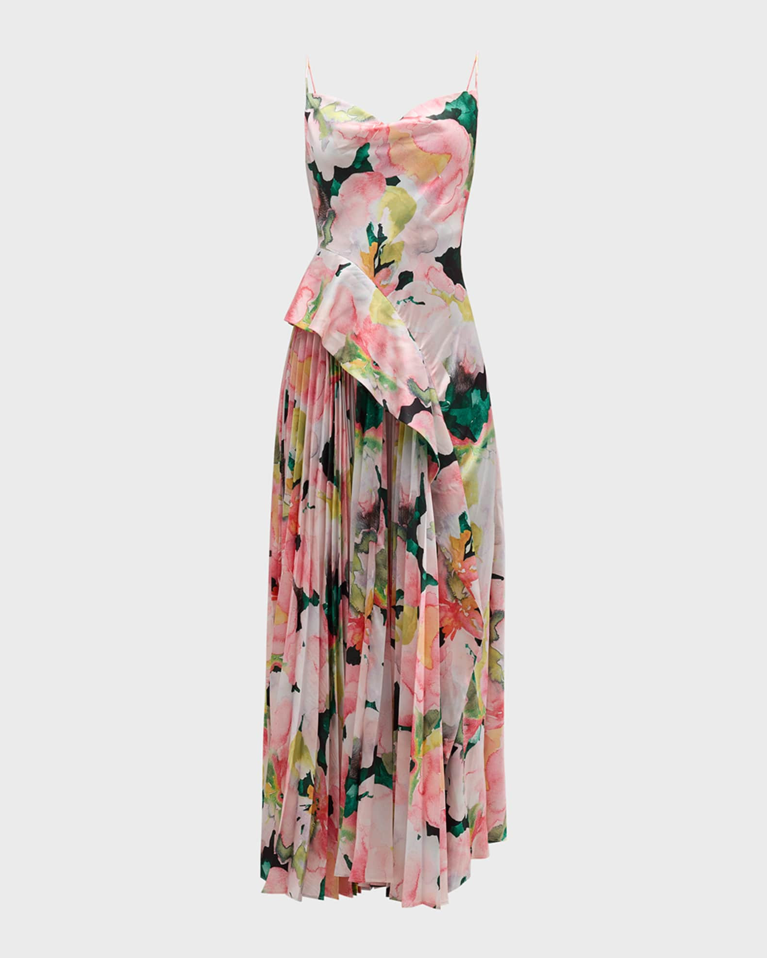 Osullivan Floral Sleeveless Draped Maxi Dress | Neiman Marcus