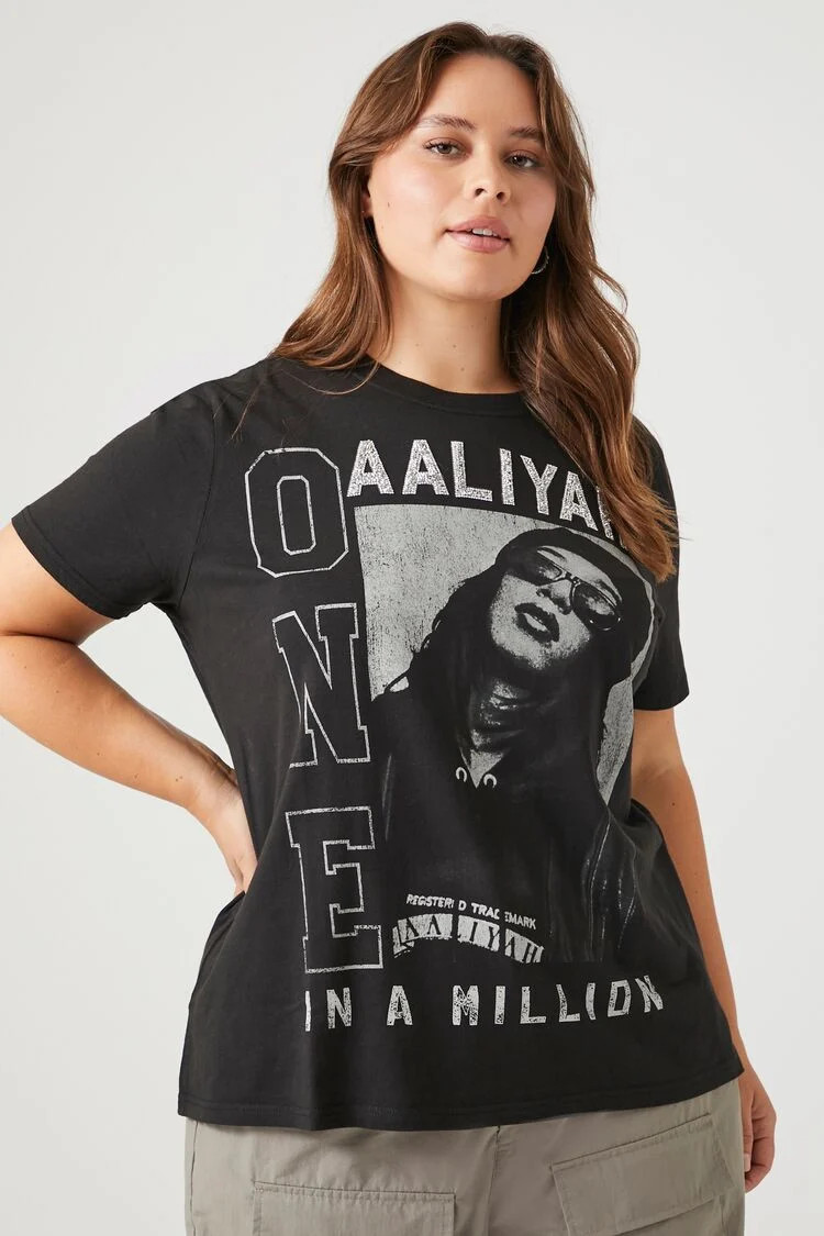 Women's Aaliyah Graphic T-Shirt in Black, 0X | Forever 21