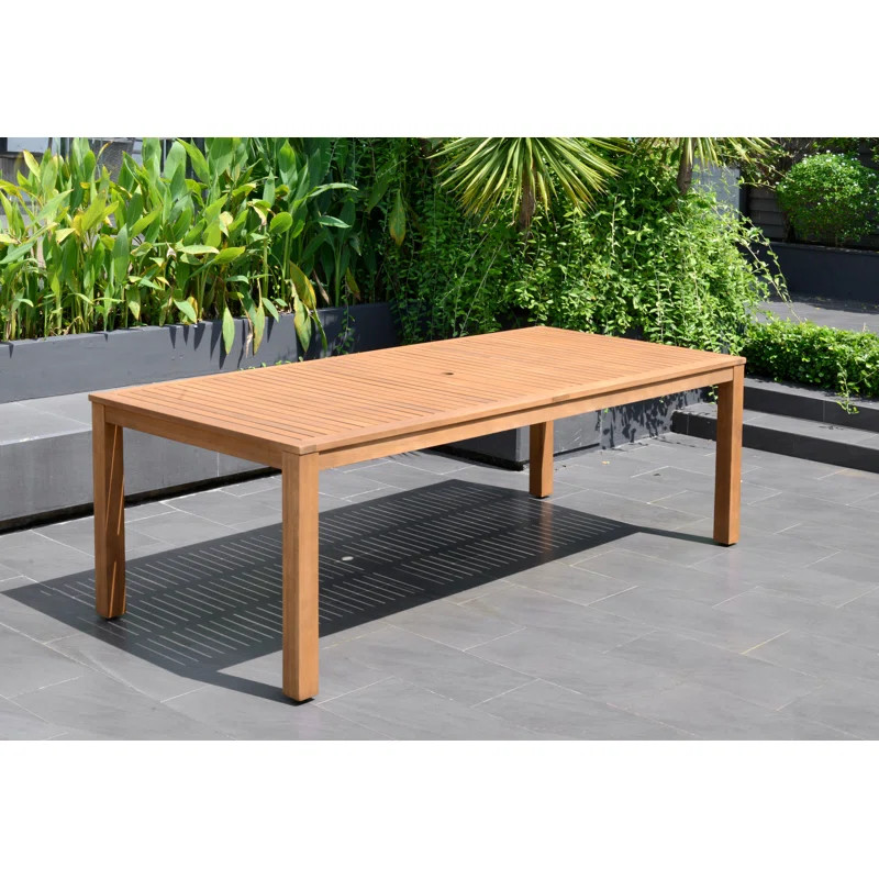 Alyisa 88" Rectangular Eucalyptus Outdoor Dining Table | Wayfair North America