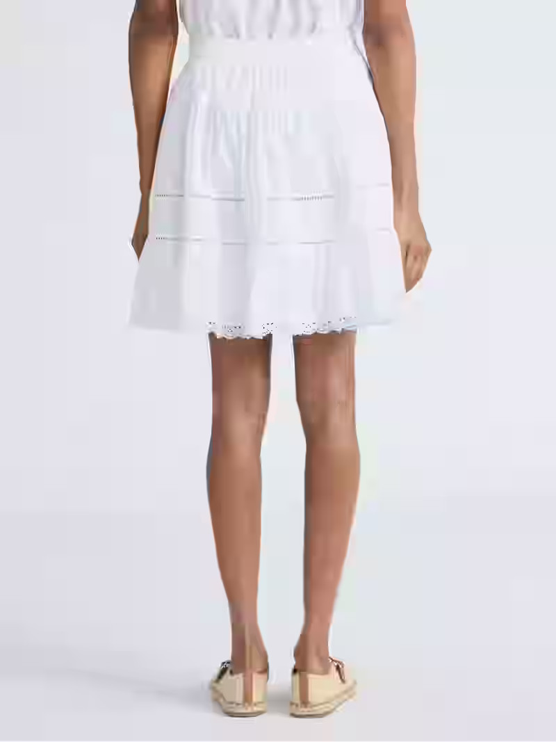 Free Assembly Women's Tiered Cotton Eyelet Mini Skirt, Sizes XS-XXL | Walmart (US)
