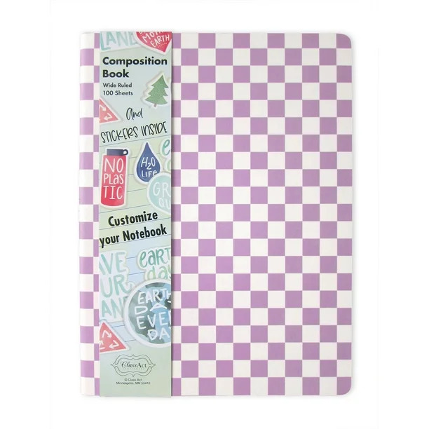 Class Act Stationery 1-Subject Composition Book Stitched Bound, 100 CR Sheets, Stickers | Walmart (US)