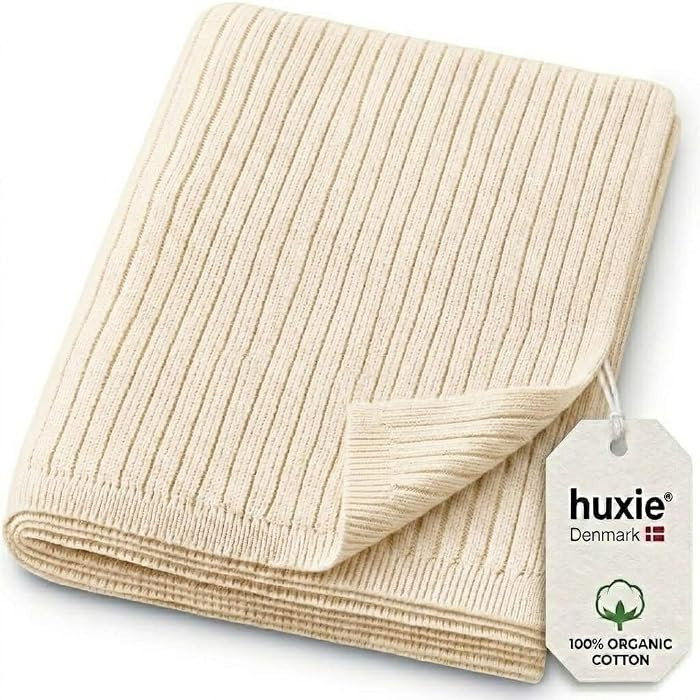 Knitted Organic Cotton Baby Blanket- Swaddle Blanket, 30" x 40" Soft Receiving Blanket for Newbor... | Amazon (US)