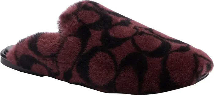Signature Monogram Genuine Shearling Slipper (Women) | Nordstrom