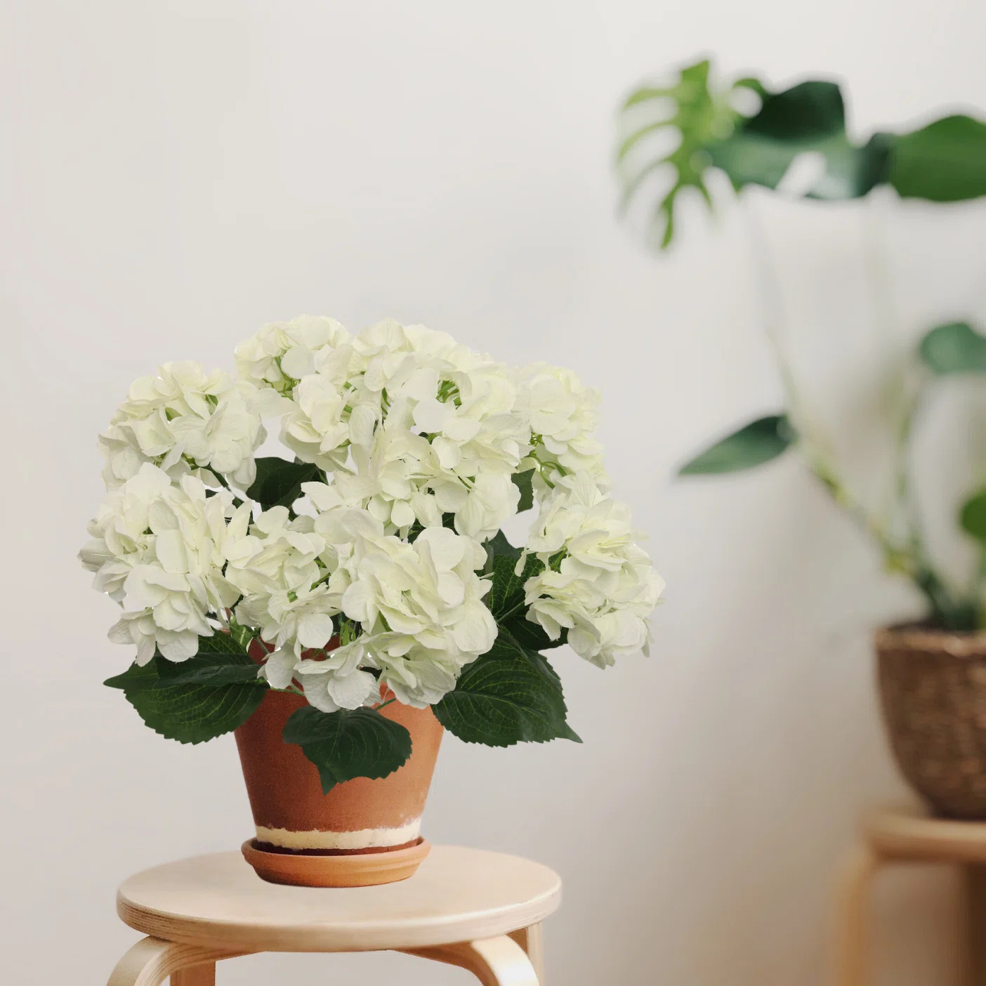 Ultra Realistic Faux Silk Hydrangea Arrangement - Blue Artificial Flowers for Home Decor (Set of ... | Wayfair North America