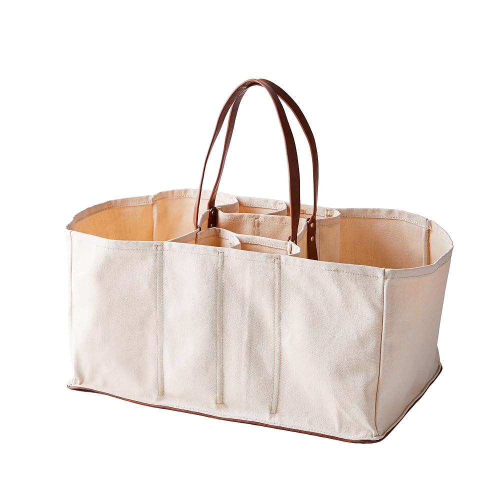 CapaBunga Grocery Tote Bag 5 Pocket Large Utility Tote with Handles Vegan Leather Base - Reusable... | Amazon (US)