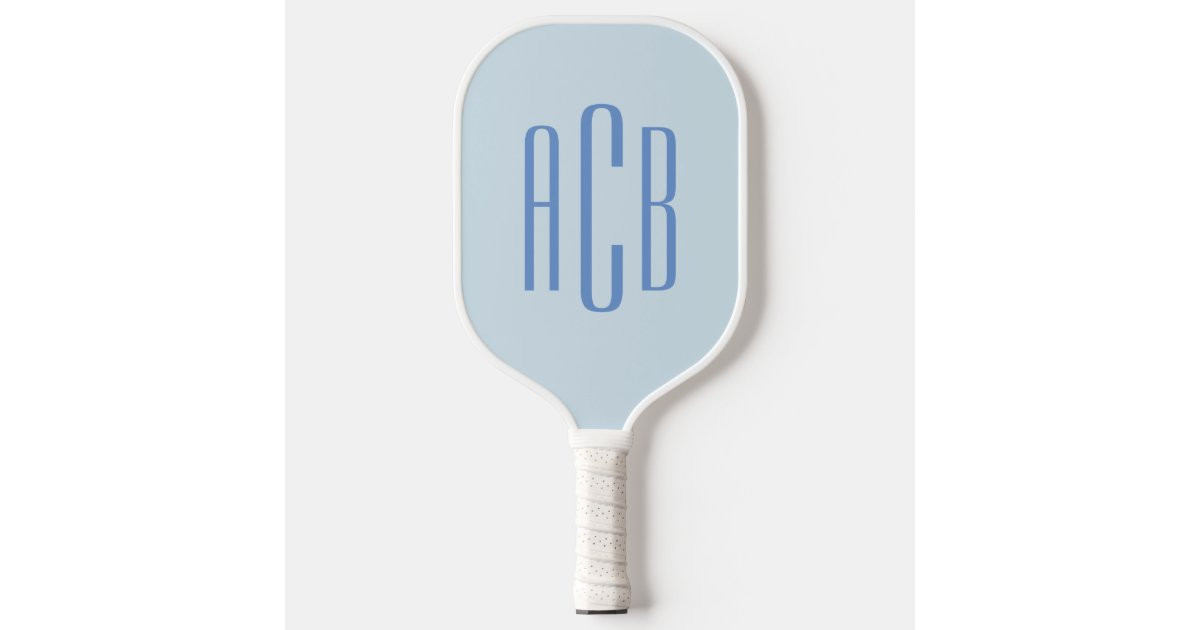 Simple Three Letter Blue Monogram Pickleball Paddle | Zazzle | Zazzle