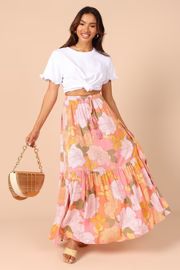 Carissa Printed Maxi Skirt - Pink Floral | Petal & Pup (US)