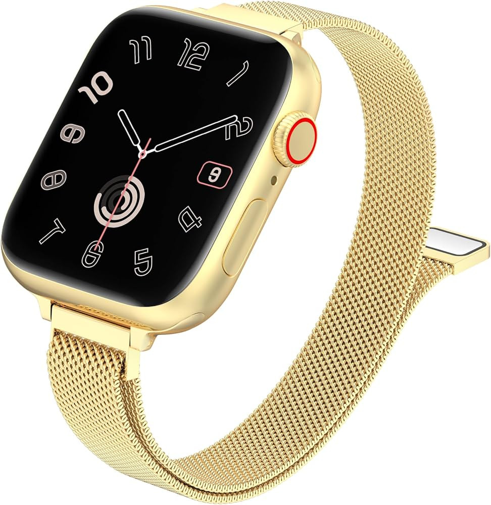MARGE PLUS Slim Milanese Loop Compatible with Apple Watch Band for Women, Stainless Steel Magneti... | Amazon (US)