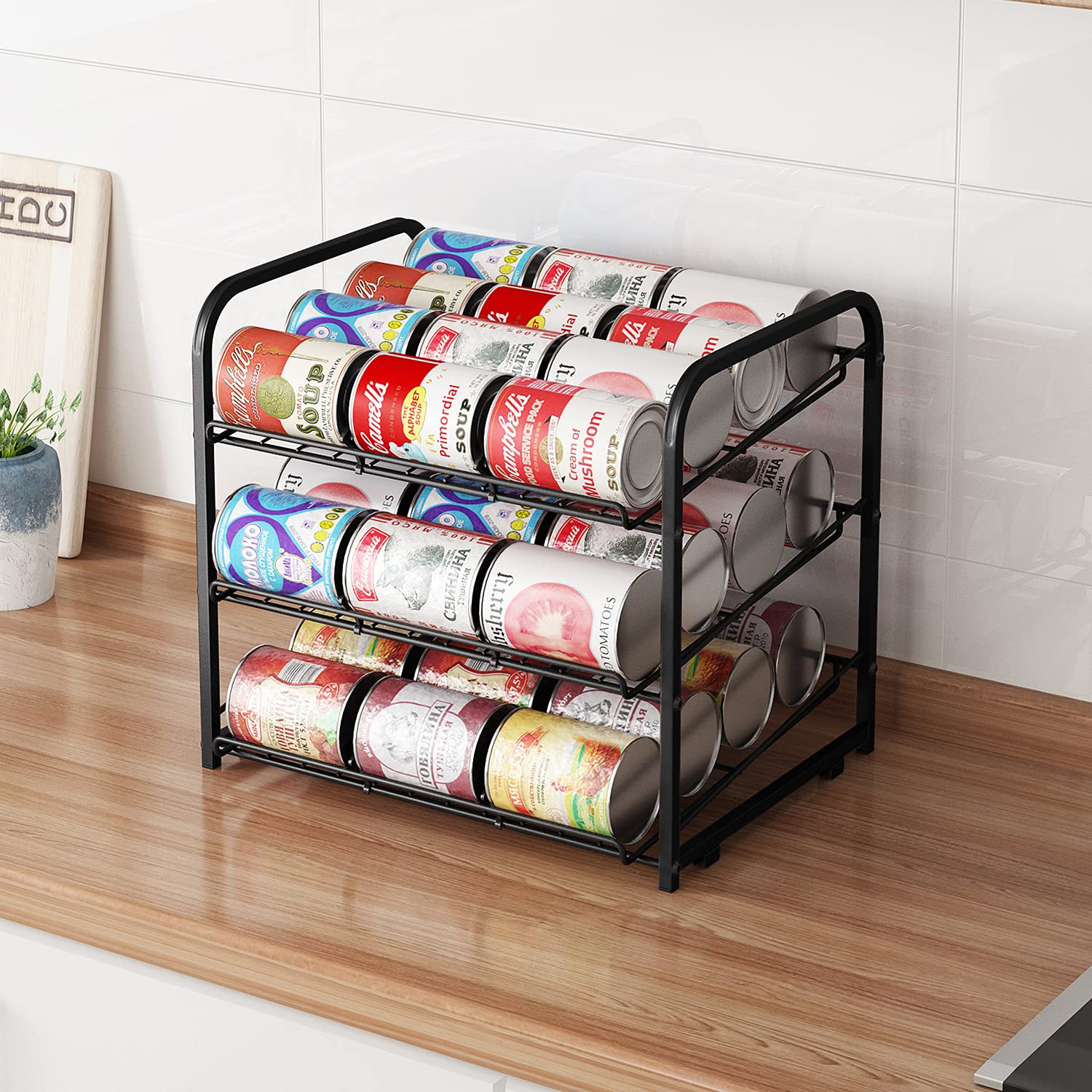 AIYAKA Can Rack Organizer, 3 Tier Stackable Can Storage Dispenser, for Food Storage, Kitchen or P... | Amazon (US)