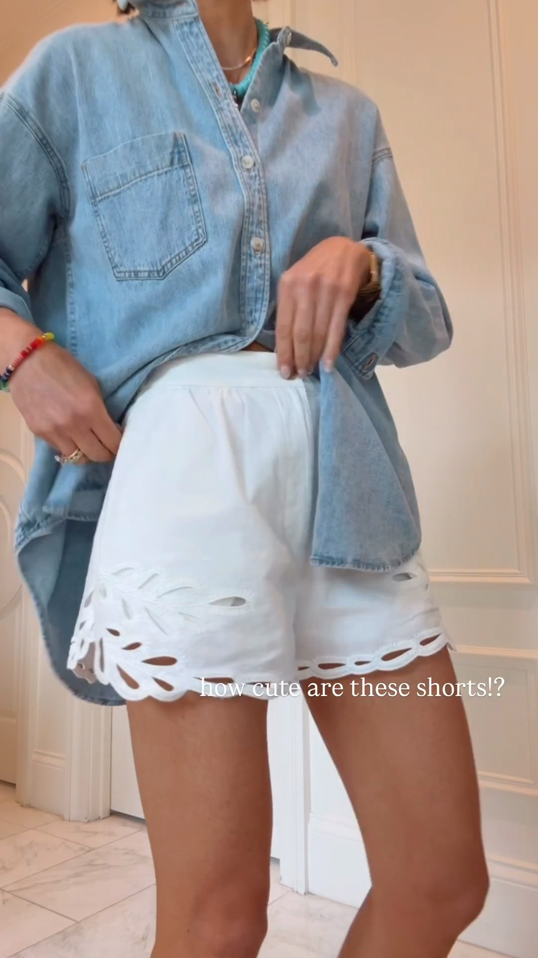 How cute are these cotton white shorts for summer. These fit tts wearing size 25.

#LTKsummer