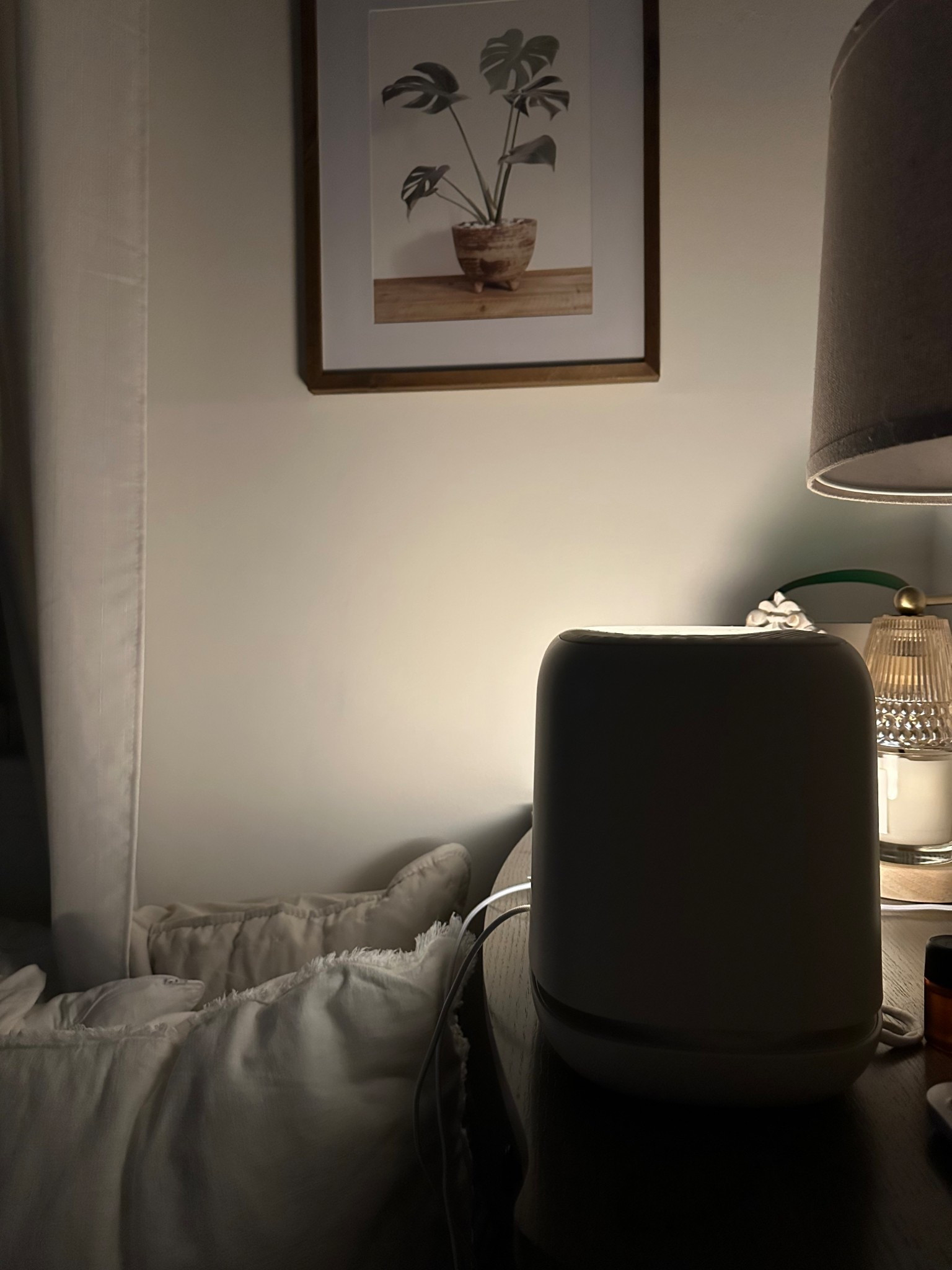 How serene is this little corner next to my bed. I’m really enjoying my canopy humidifier and so glad I took the chance. The technology is so good for anti mold etc. it runs until it’s completely dry then it shuts off. It had this little light and a soft red one which is good for the circadian rhythm and it has a noise machine with a few different options! We’ve been sleeping with the waves on and even Robby loves it! I got the small one in cream. Also obsessed with their unwind oil. It’s SOOO good!!! 

#LTKBeauty #LTKdayinmylife #LTKselfcare