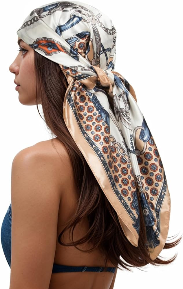 RIIQIICHY Head Scarf for Women Like Silk Scarf Hair Scarf Printed Square Scarf Bandanas for Women... | Amazon (US)