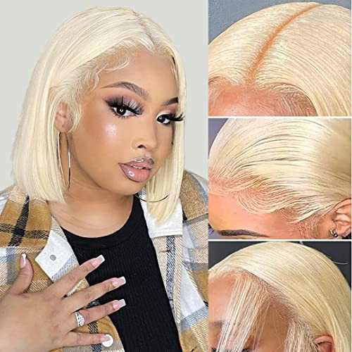 OLFORY 613 Blonde Bob Wig Human Hair 13x4 HD Bob Lace Front Wigs Human Hair Pre Plucked 180 Density Blonde Wig Human Hair Short Bob Wigs for Women 12 Inch | Amazon (US)