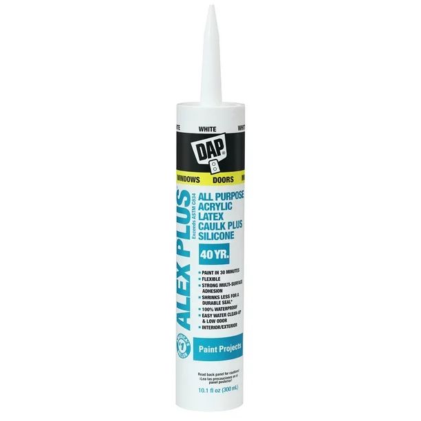 ALEX PLUS All Purpose Acrylic Latex Caulk Plus Silicone, White, 10.1 oz - Walmart.com | Walmart (US)