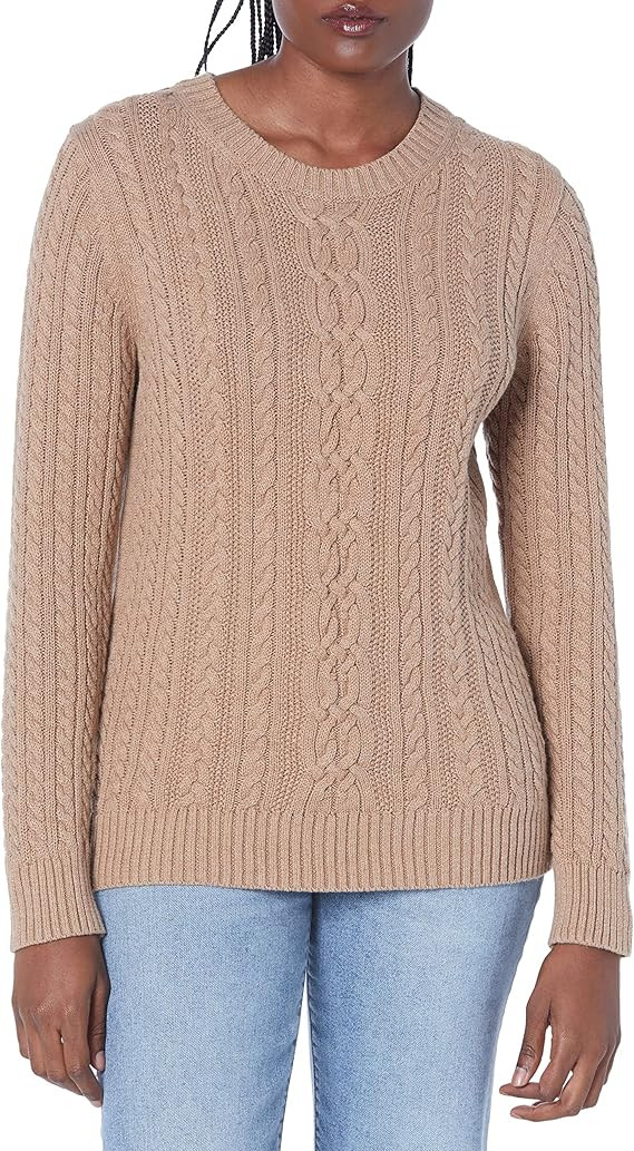 Amazon Essentials womens Soft Fisherman Cable Long-Sleeve Crewneck Sweater (Available in Plus Siz... | Amazon (US)