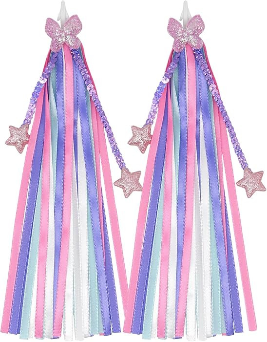 1 Pair Bike Streamers, Kid's Bike Tassels, Bicycle Handlebar Streamers Colorful Ribbons, Bike Acc... | Amazon (US)