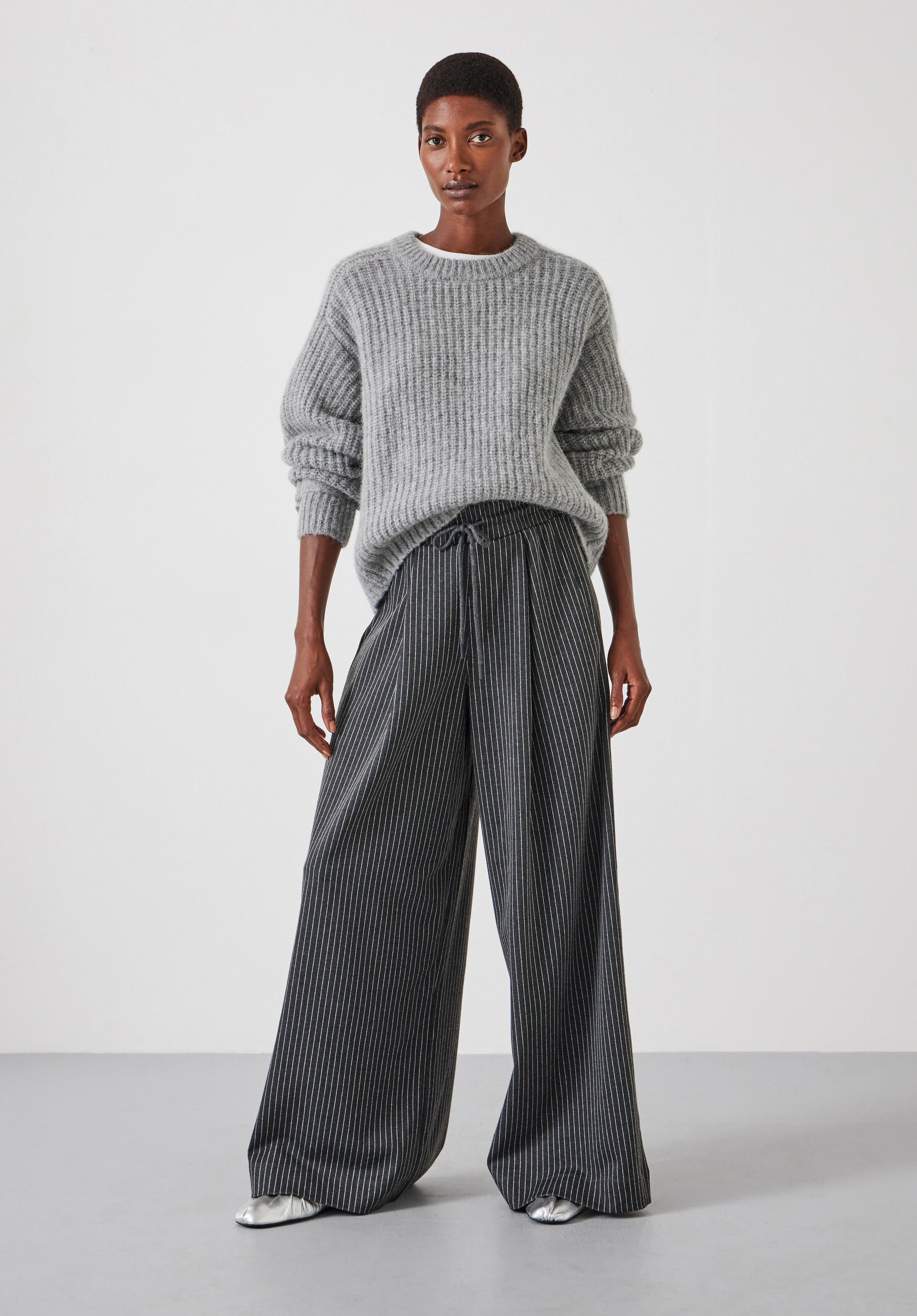 Pinstripe Wide Leg Jogger | Hush UK