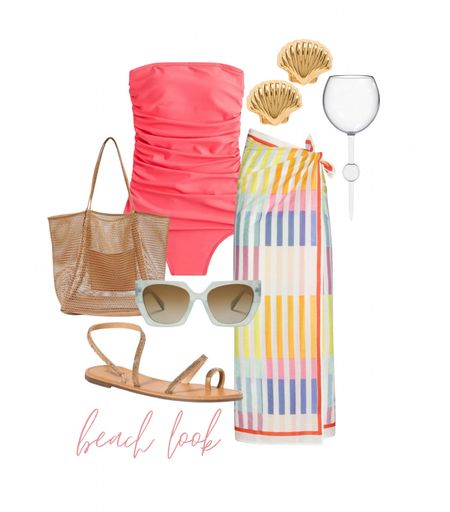 Here’s another look I’m packing for Charleston! This JCrew swimsuit runs pretty TTS. I went with my normal size. 

The sandals also run TTS and y’all know how I feel about the amazon mesh beach bag. I love that it comes in so many colors. 

Amazon sunglasses. Amazon dupe sunglasses. Amazon mesh beach bag. Etsy monogrammed styrofoam cups. Shopbop sandals. Etsy pareo. Etsy block print sarong. Vacation swimsuit ideas. Beach swimsuit. 

#LTKstyletip #LTKswim #LTKshoecrush