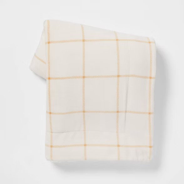 Windowpane Printed Plush Throw Blanket with Sherpa Reverse - Threshold™ | Target