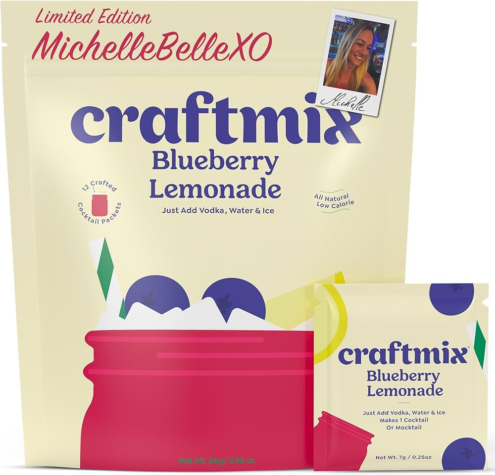 Craftmix Blueberry Lemonade Mix - 12 Packets - Easy Powder Drink with Real Fruit - Vegan, Low-Car... | Amazon (US)