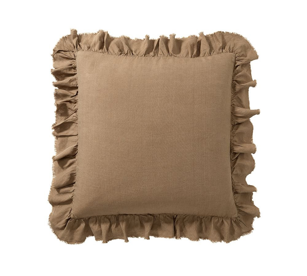 Belgian Flax Linen Fringe Ruffle Duvet Cover & Shams | Pottery Barn (US)
