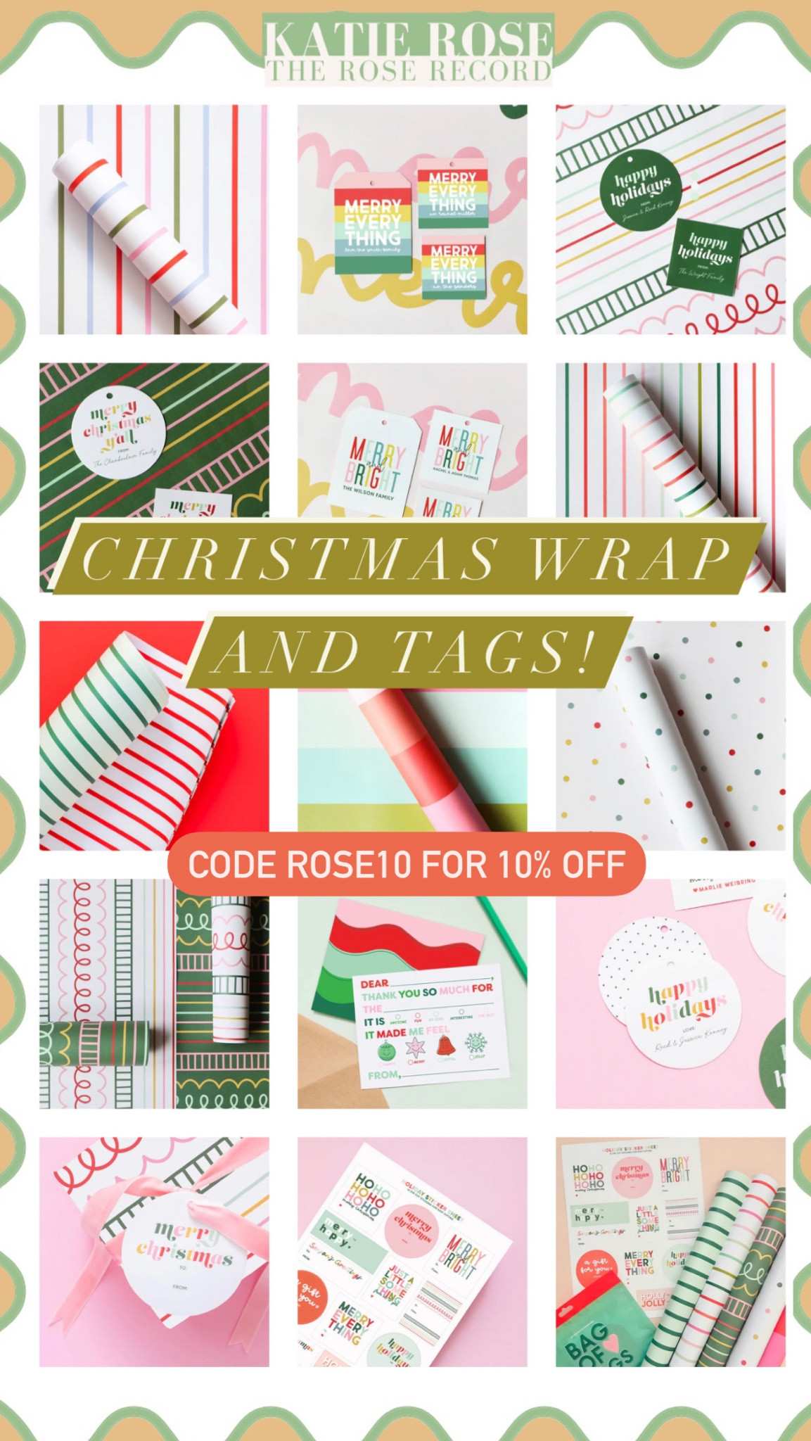 Christmas wrap and gift tags! Use code ROSE10 for 10%off 

#LTKHoliday #LTKGiftGuide #LTKhome