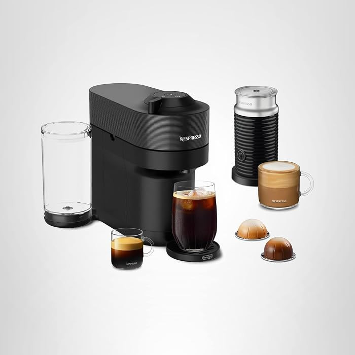 Nespresso Vertuo Pop+ Coffee and Espresso Machine by De'Longhi with Aeroccino Milk Frother, Liquorice Black | Amazon (US)