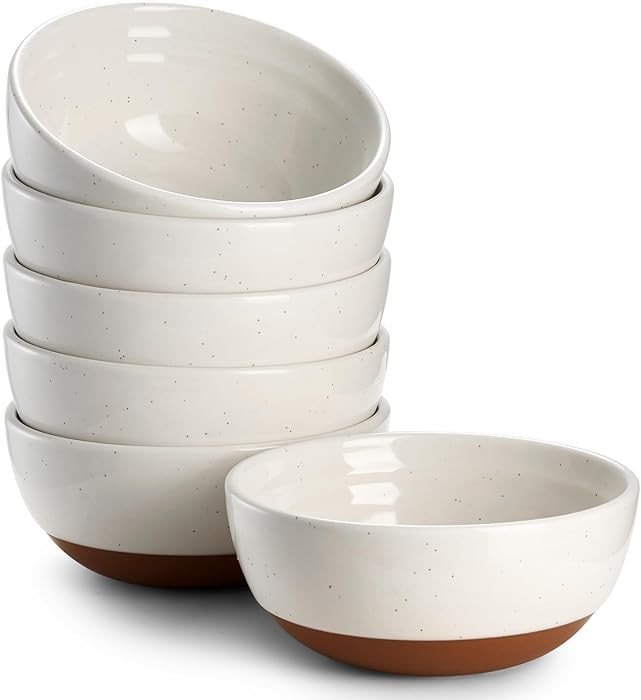 DOWAN 10 OZ Ceramic Bowls Set of 6 - Dessert Bowls for Side Dishes- Small White Bowls for Ice Cre... | Amazon (US)