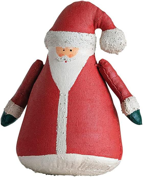 Creative Co-Op Hand-Painted Canvas Santa, Red | Amazon (US)