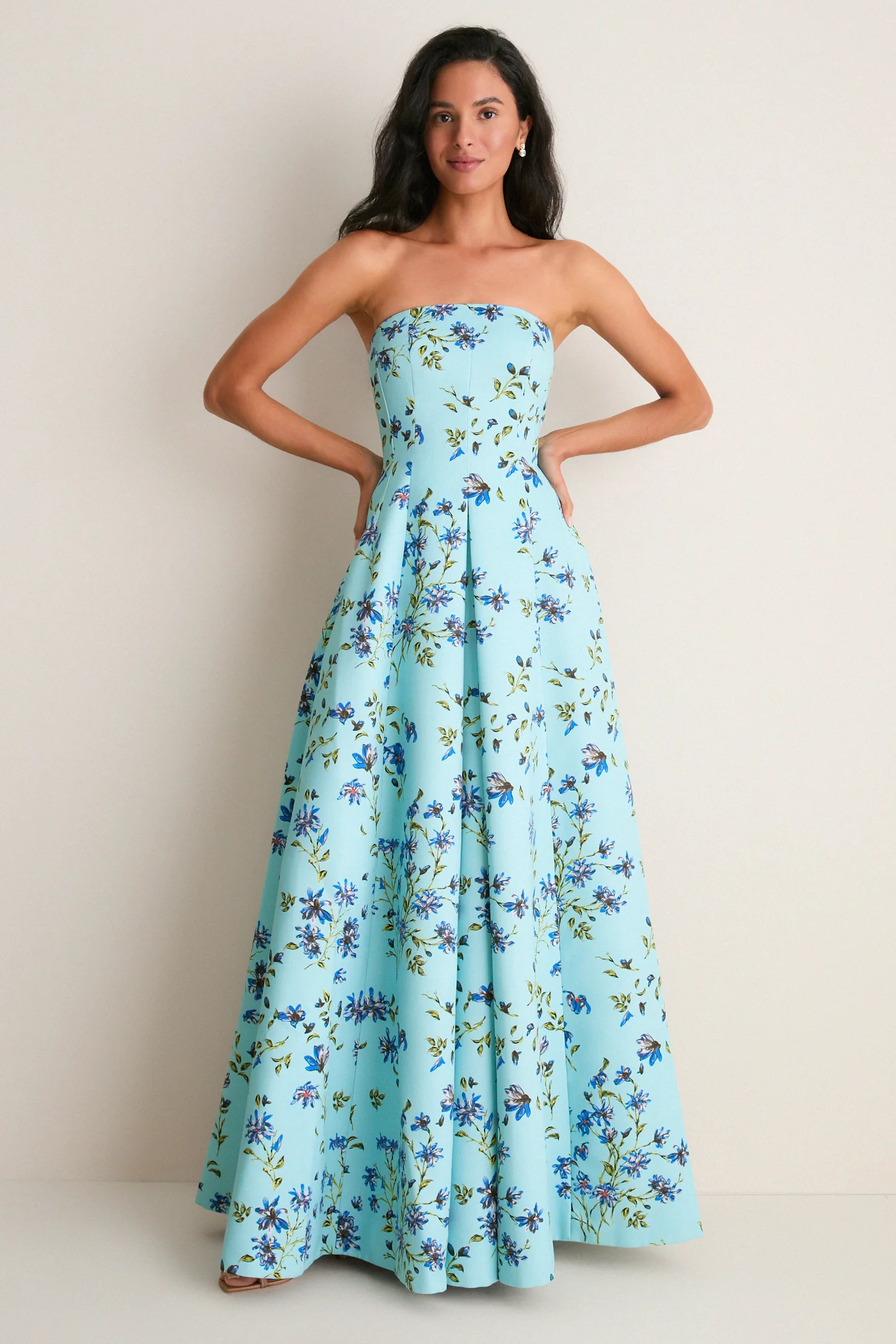 Blue Magnolia Print Ragna Gown | Tuckernuck (US)
