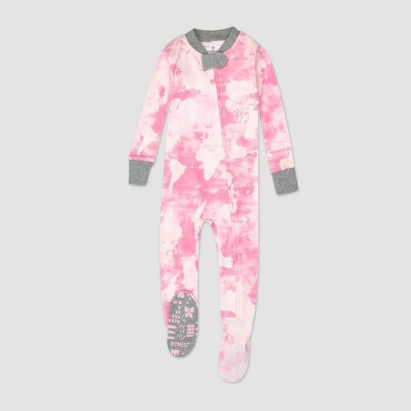 Honest Baby Girls' Tie-Dye Snug Fit Footed Pajama - Pink | Target