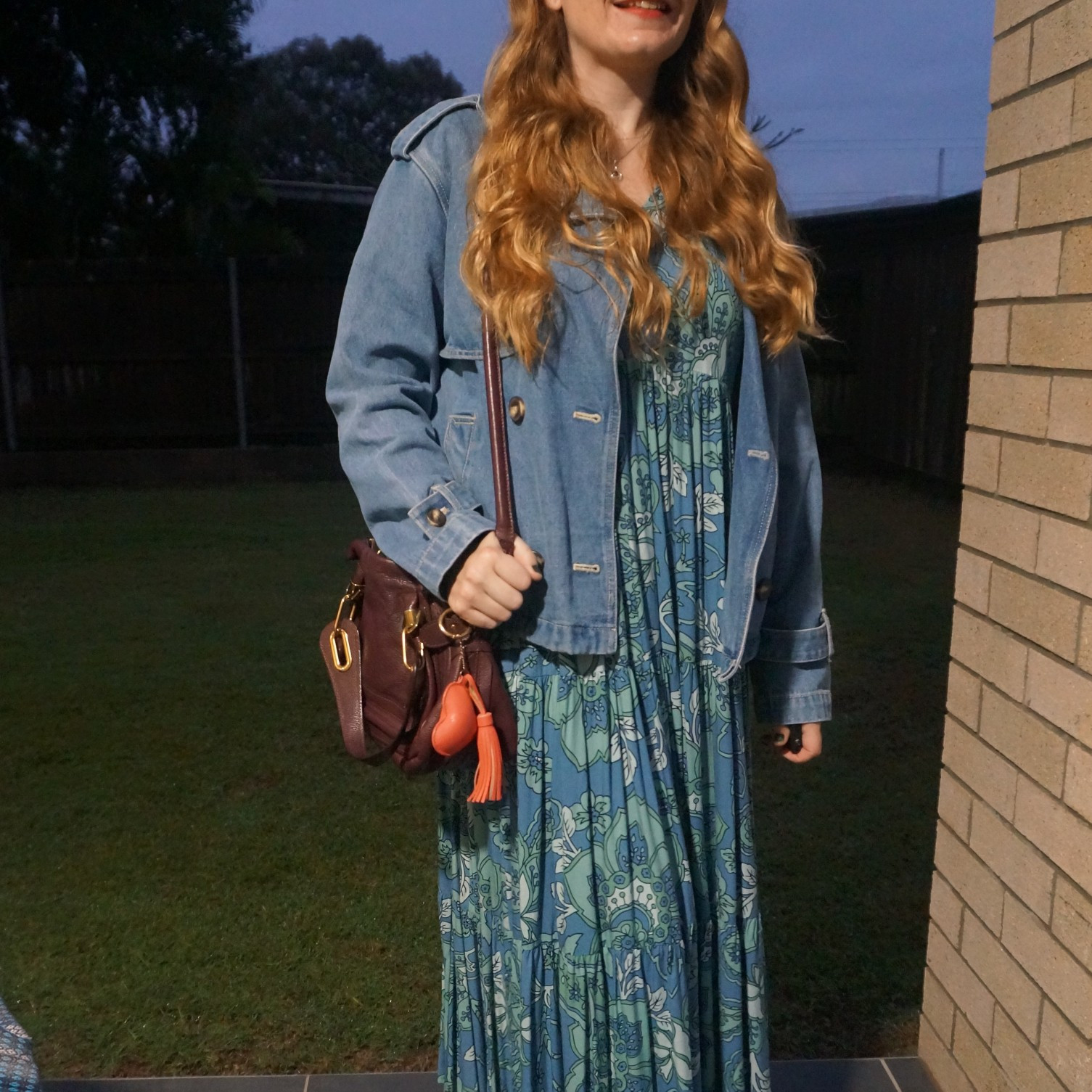 Cropped Kmart Anko denim trench coat with Jaase midi dress and wine purple Chloe Paraty bag 💙 

#LTKaustralia #LTKworkwear #LTKwinter